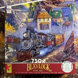 💟🧩 750 piece Ceaco Blaylock Fine Art “Silver Bell 11”. Poster, complete.